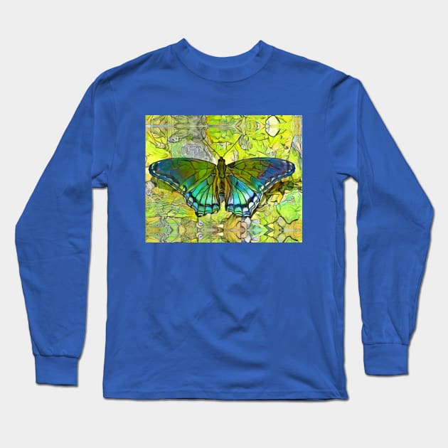 If Butterfly Flew Green Long Sleeve T-Shirt by JeanGregoryEvans1